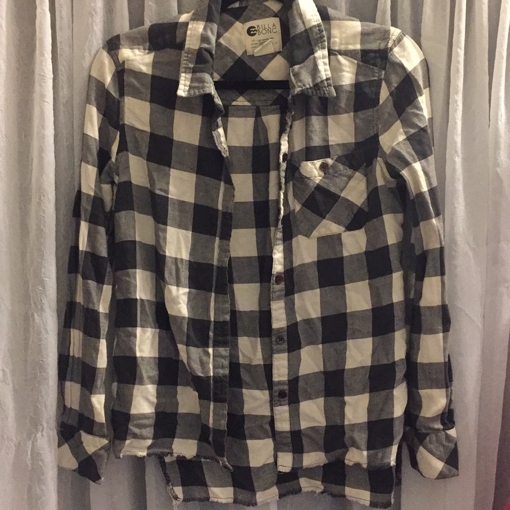 Grey and white Billabong flannel